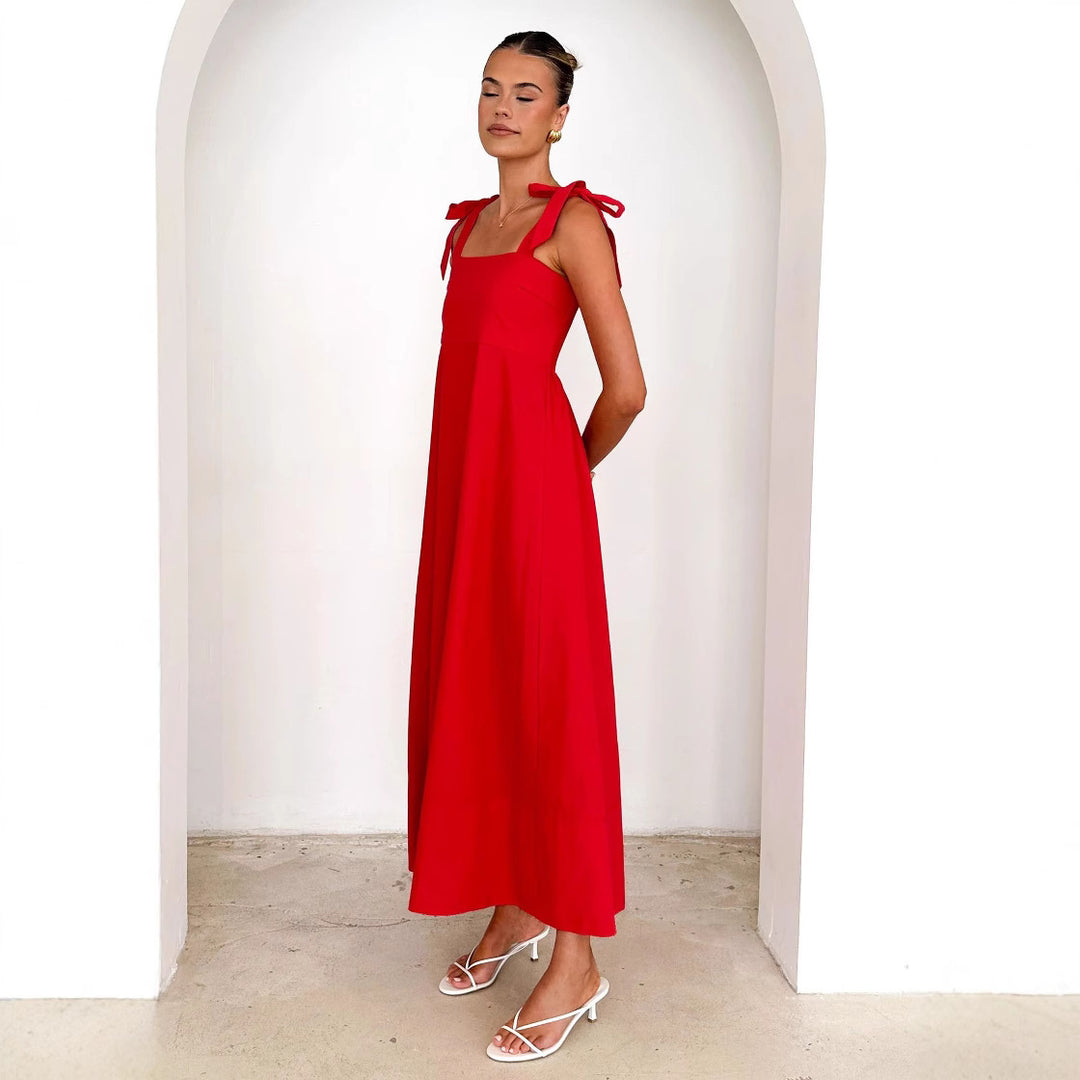 Damen maxikleid mit verstellbaren Trägern EB