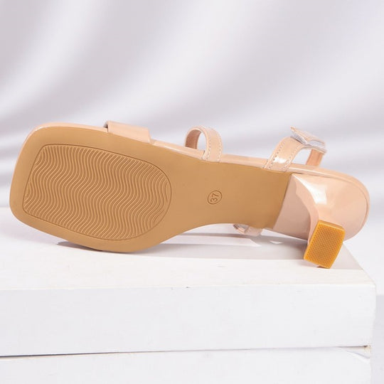Damen elegante Slingback Sandalen mit modischem Blockabsatz EB