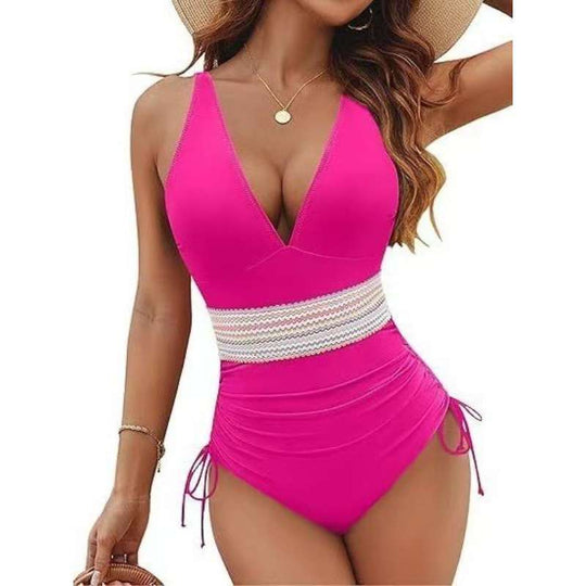 Damen Bikiniset mit hohem Bund und verstellbaren Rüschen EB