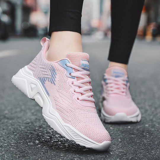 Damen Sportliche Sneaker mit atmungsaktivem Obermaterial und rutschfester Sohle EB