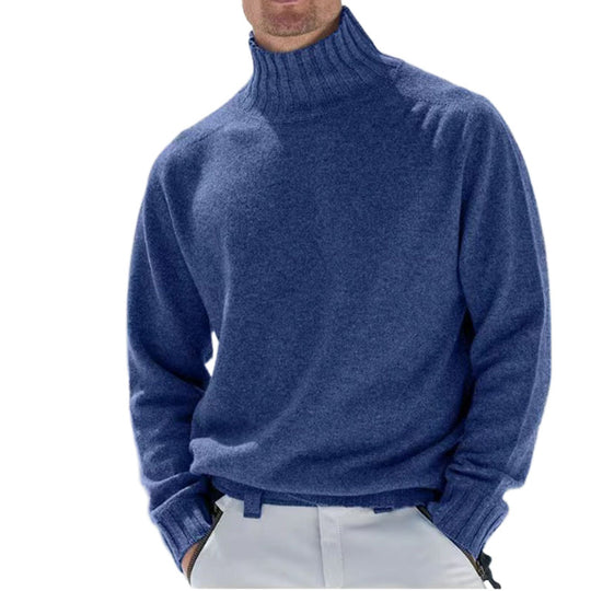 Herren Rollkragenpullover aus hochwertiger Wolle mit strukturierten Details EB