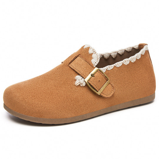 Damen Komfortable Clogs mit dekorativem Riemen EB