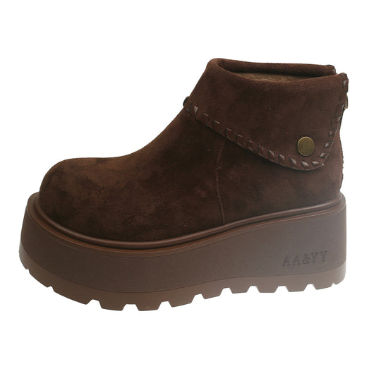Damen Plattformstiefeletten mit hochgezogenem Schaft von EB