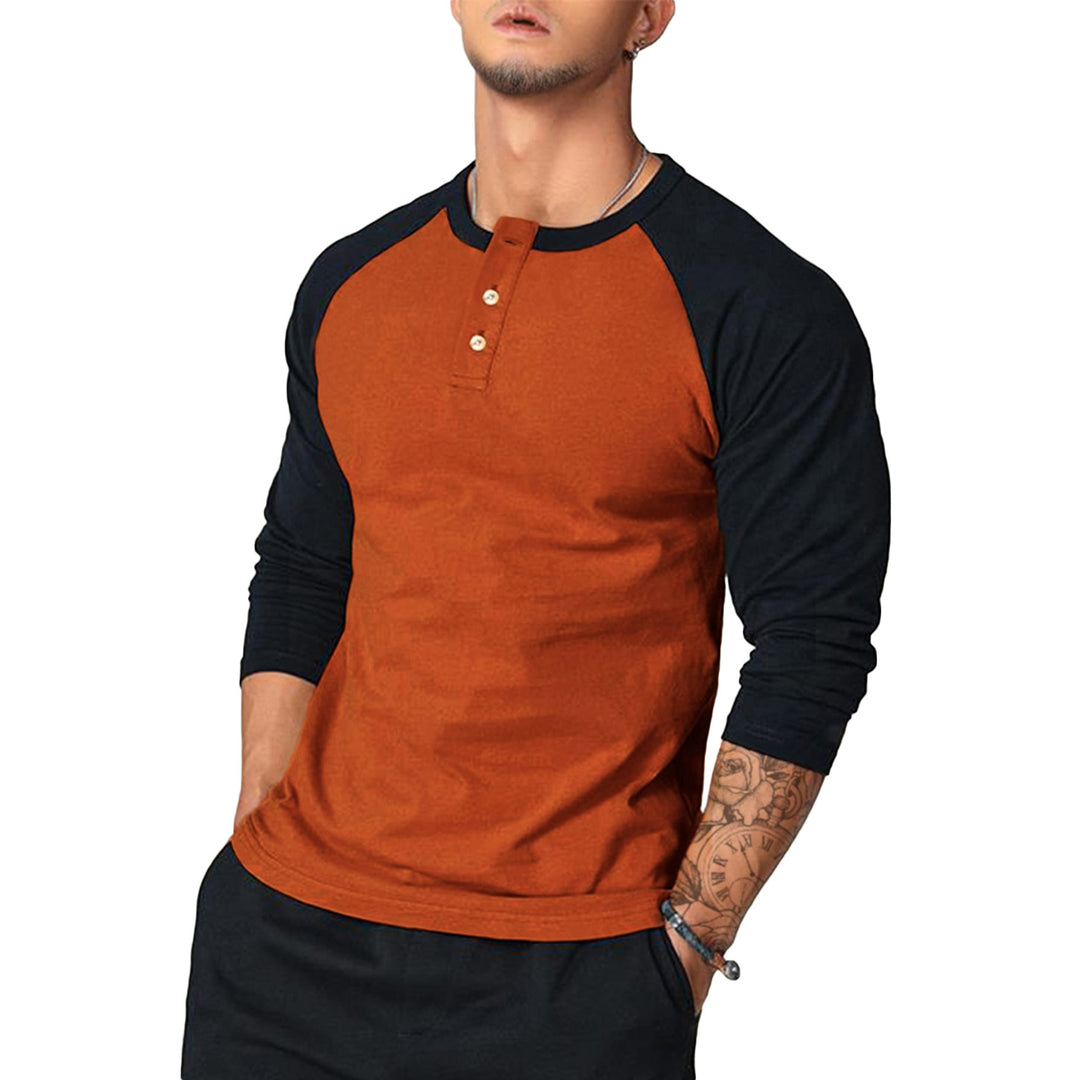 Herren klassisches Langarmshirt im Vintage-Stil mit unterstützenden Kontrastärmeln EB