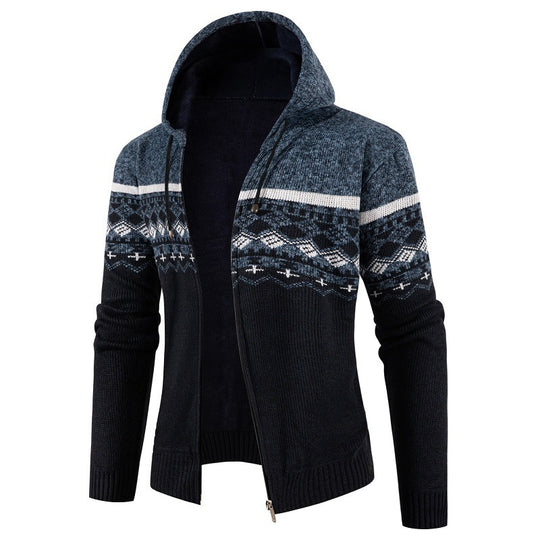 Herren Kapuzenpullover mit Norweger-Muster EB