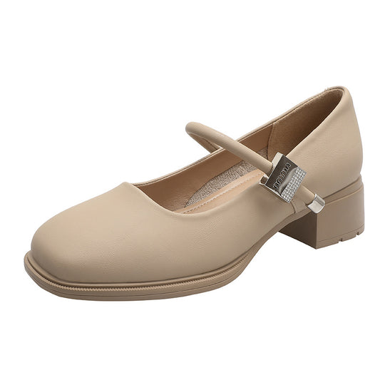 Damen elegante Mary Janes mit modernem Blockabsatz EB