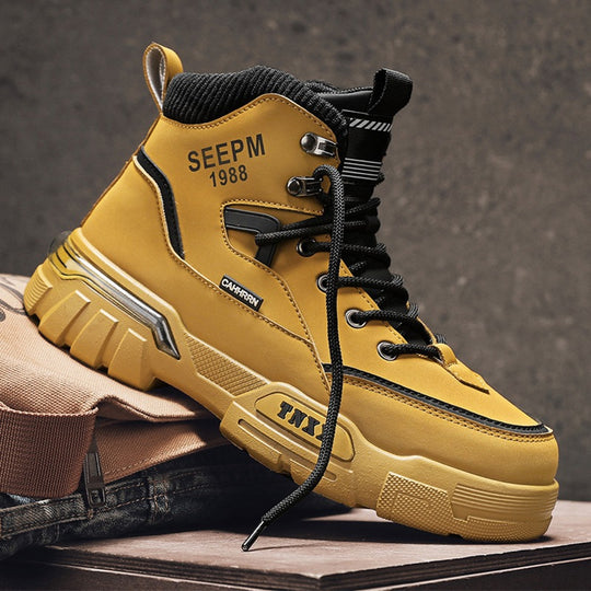 Herren modische High-Top Sneakers mit verstärkter Profilsohle und atmungsaktiver Innenausstattung EB