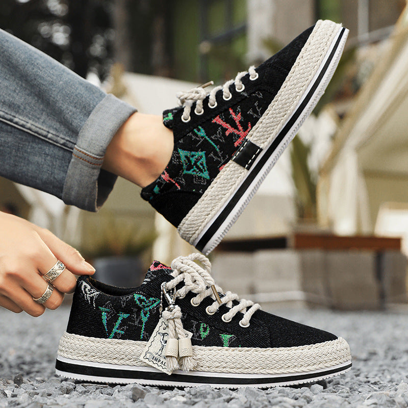 Damen Trendige und bequeme Sneakers mit geflochtenem Sohlenrand EB