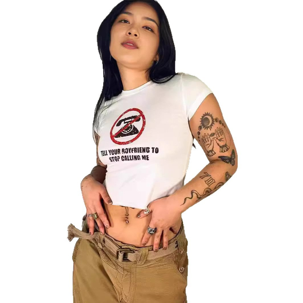 Damen Crop-T-Shirt mit Ihrem kreativen Spruch EB