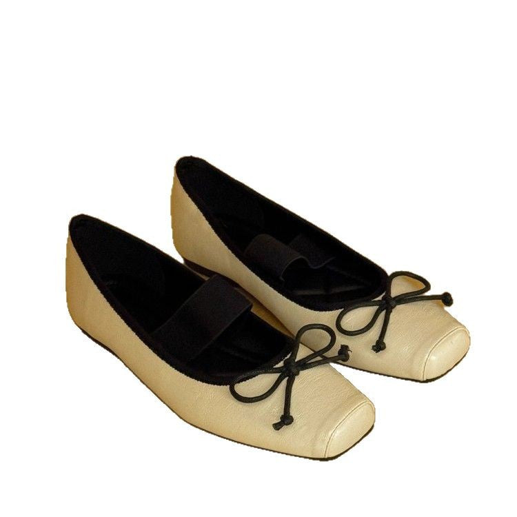 Damen Ballerina-Schuhe mit elastischem Riemchen und modischem Schleifendetail EB