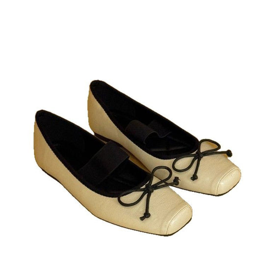 Damen Ballerina-Schuhe mit elastischem Riemchen und modischem Schleifendetail EB