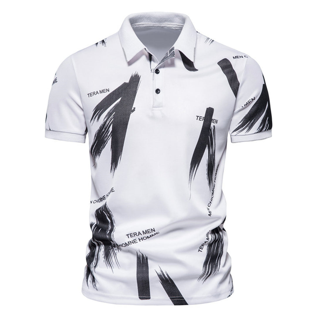 Herren modisches Poloshirt mit grafischen Akzenten und atmungsaktiven Eigenschaften EB