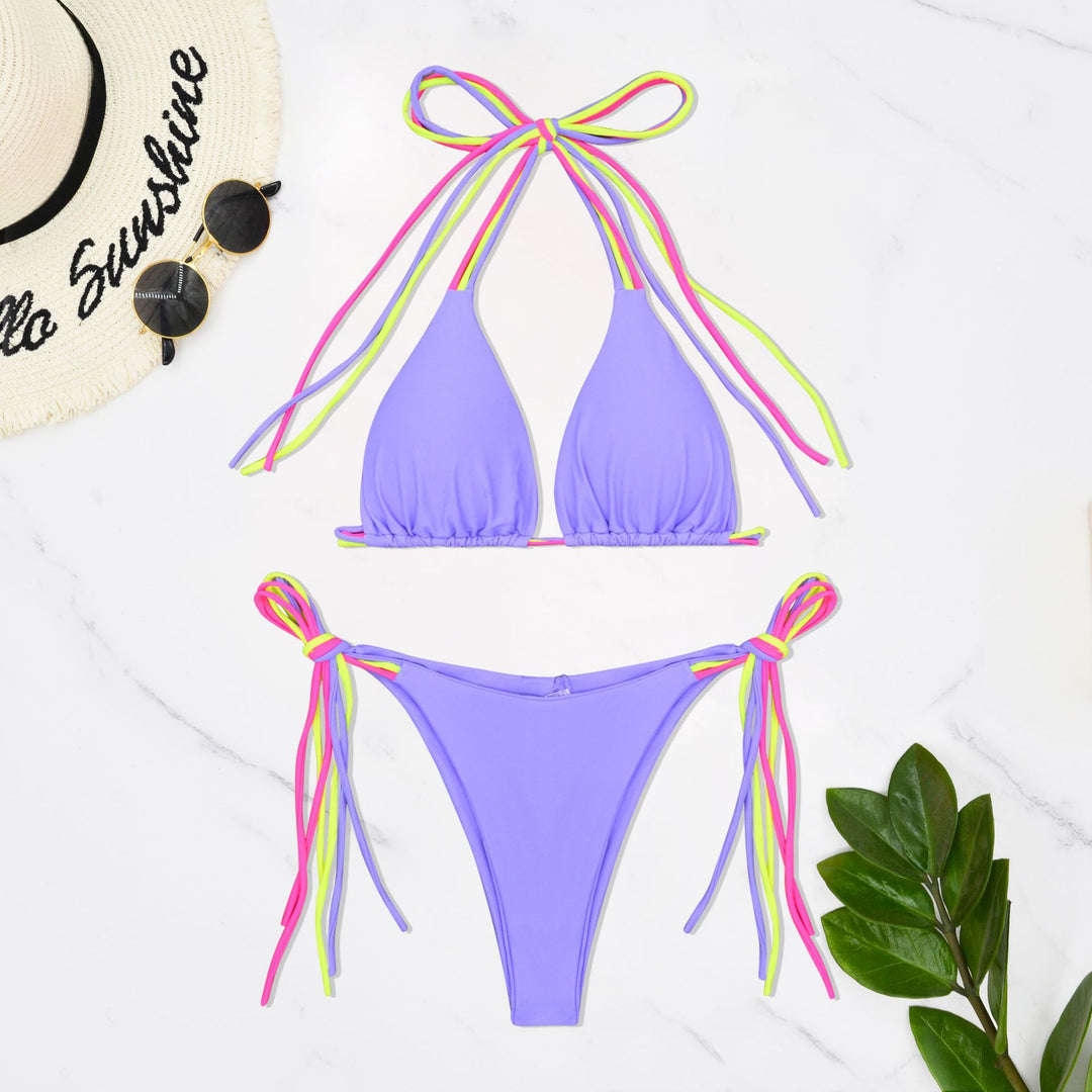 Damen Triangel-Bikini mit elegante Bindebänder EB