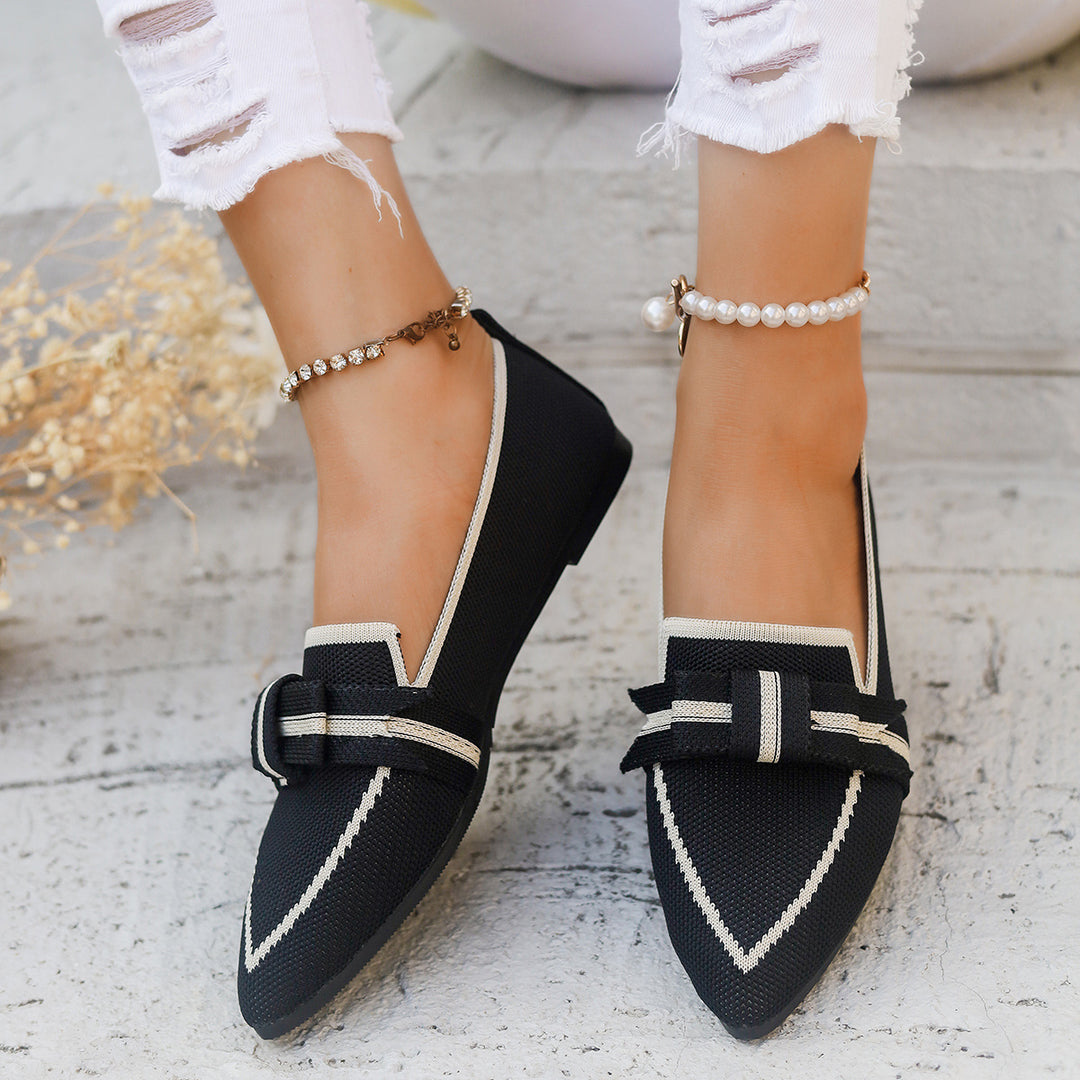 Damen Ballerinas mit eleganter Schleifenapplikation und atmungsaktivem Obermaterial EB