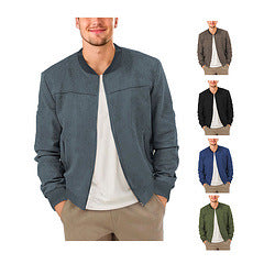 Herren moderne Bomberjacke mit bequemen Bündchen und Reißverschluss EB