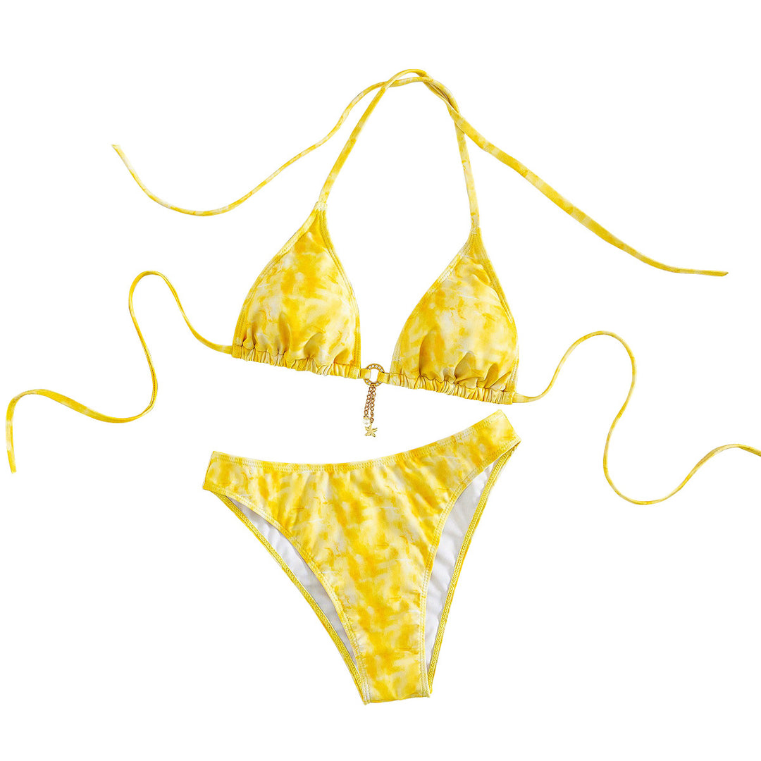 Damen Triangel-Bikini mit Raffungen und modischem Detail EB