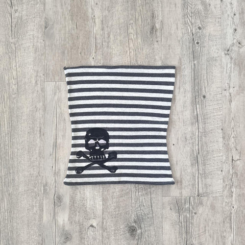 Damen gestreifter Schal mit Totenkopf-Design EB