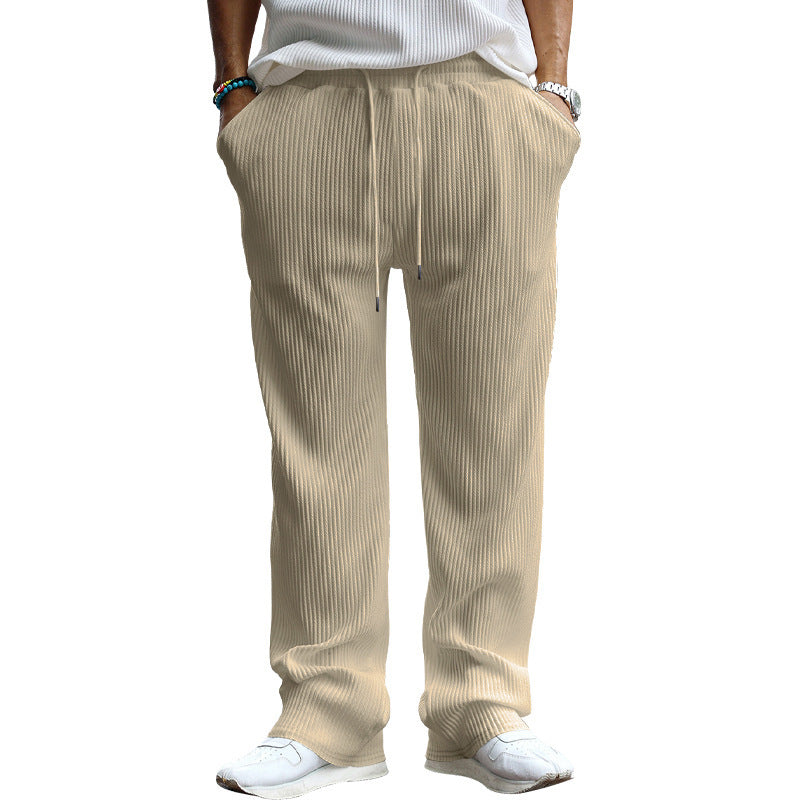 Herren Gerippte weite Freizeithose mit Kordelzug EB