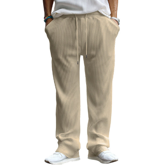 Herren Gerippte weite Freizeithose mit Kordelzug EB