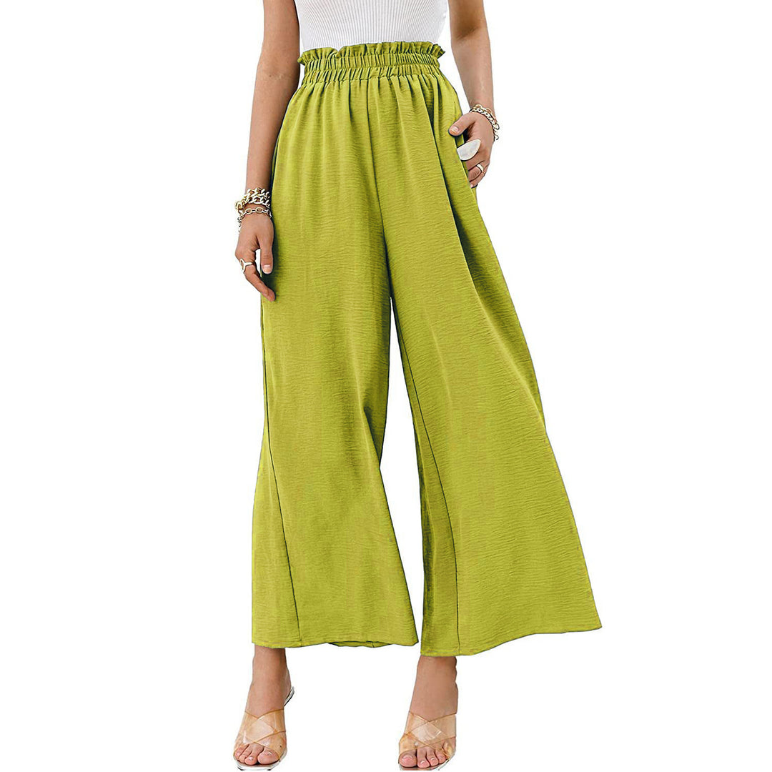 Damen Weite Palazzo-Hose mit elastischem Bund EB