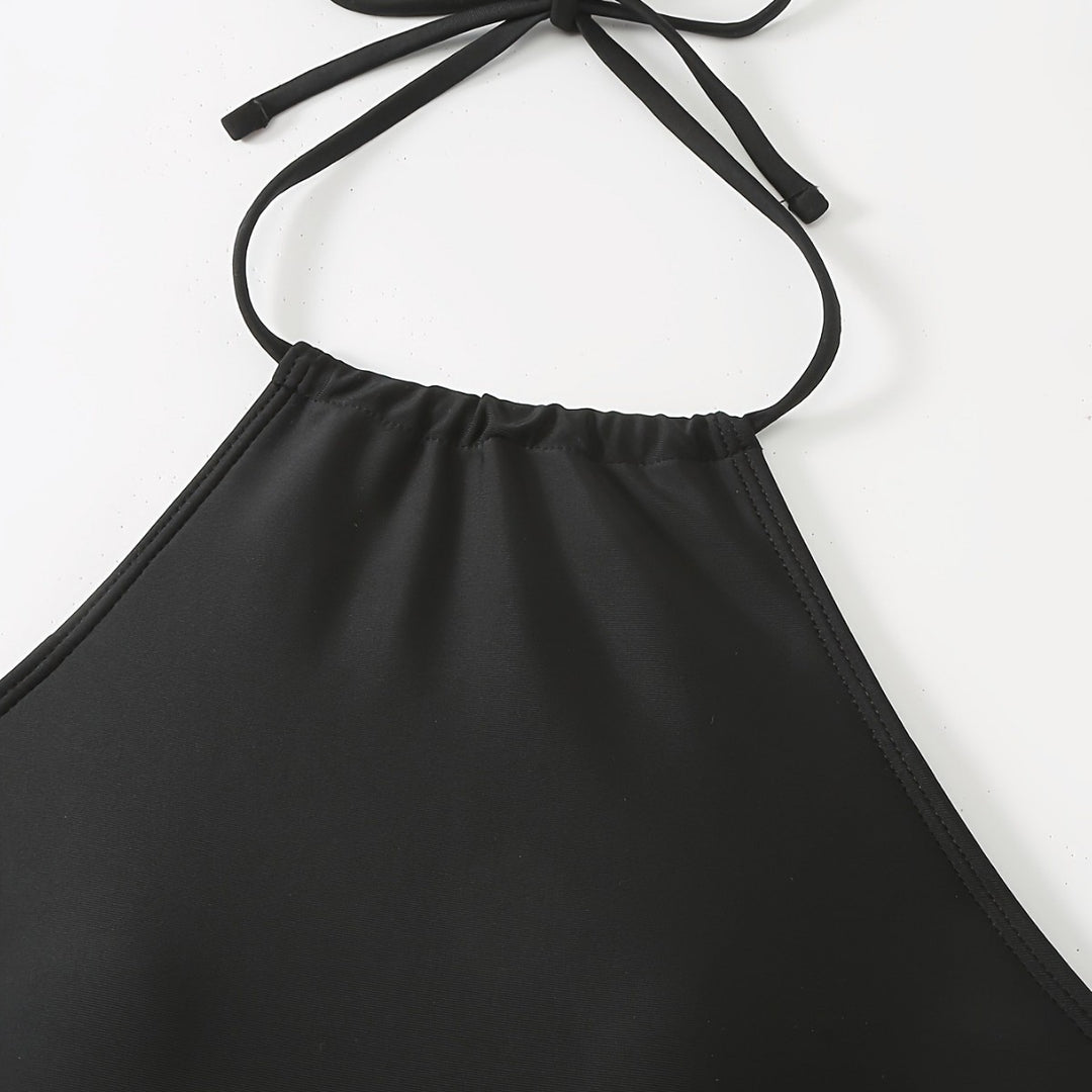 Damen Tankini-Set mit lässigem Oberteil und hoch taillierten Shorts EB