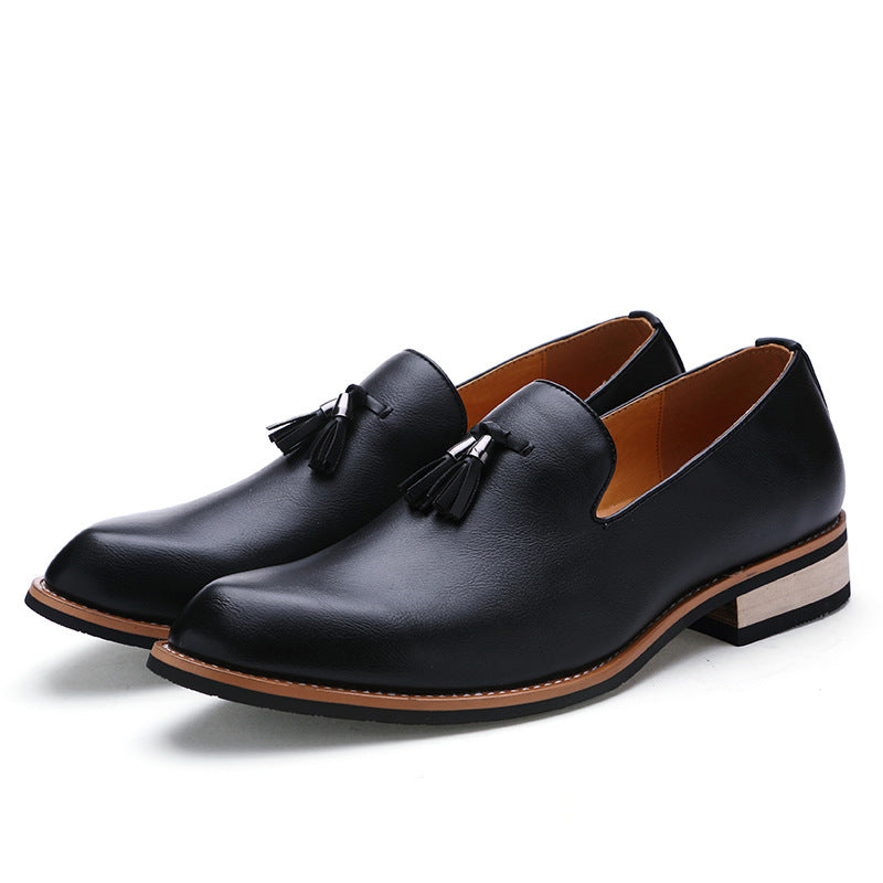Damen Luxus Loafers aus echtem Leder mit modischen Fransen EB