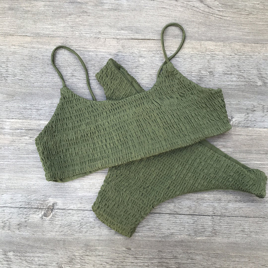 Damen Badeanzug-Set mit gerafftem Design EB