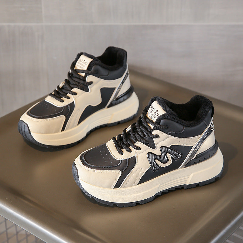 Damen Sportliche High-Top Sneakers mit kuscheligem Innenfutter und rutschfester Profilsohle EB