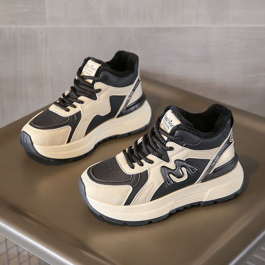 Damen Sportliche High-Top Sneakers mit kuscheligem Innenfutter und rutschfester Profilsohle EB
