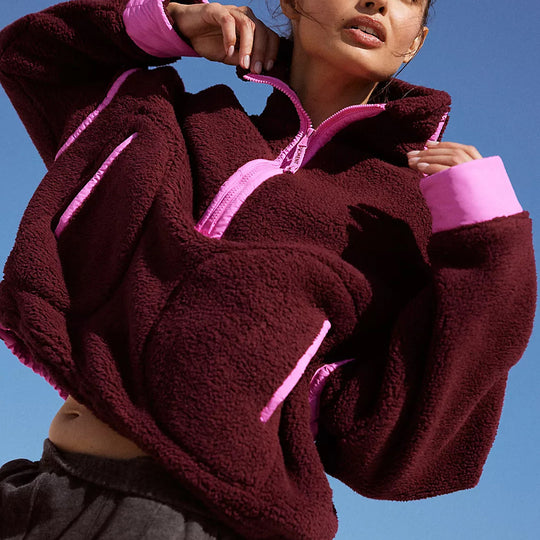 Damen kuschelige Fleecejacke mit Windschutz EB