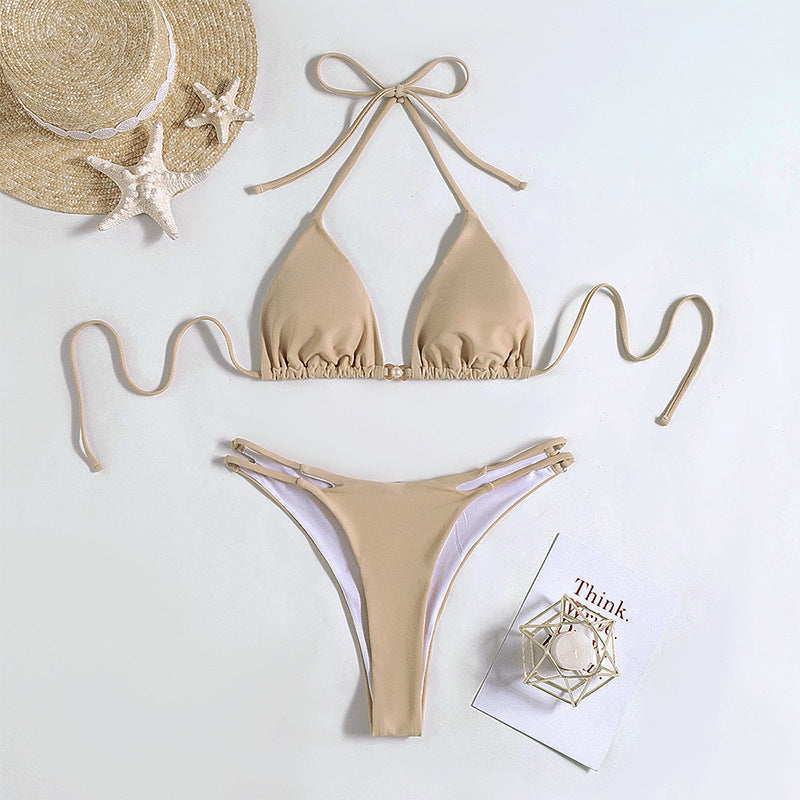 Damen Triangel-Bikini mit elegantem Knoten-Design EB
