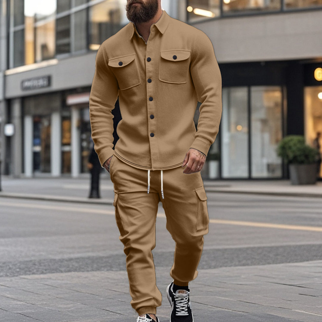 Herren nan Overshirt-Jacke im urbanen Utility-Look mit aufgesetzten Brusttaschen EB
