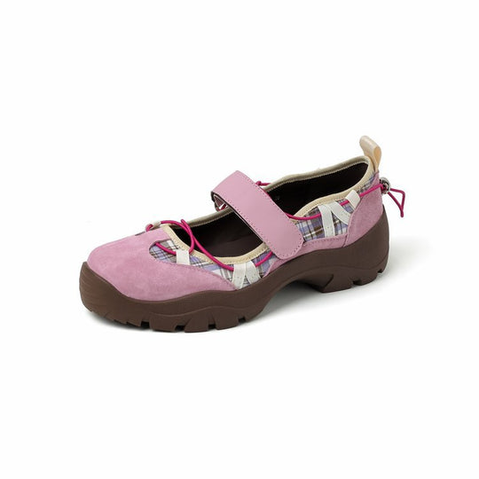 Damen Sportliche Ballerinas mit verstellbarem Riemen und rutschfester Sohle EB