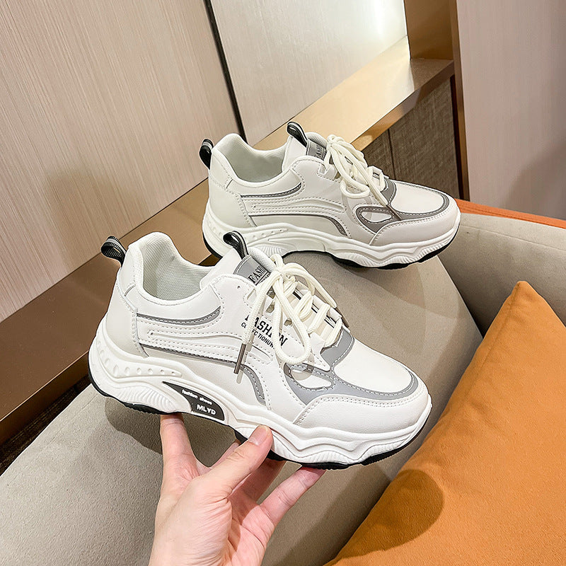 Damen Modische Sneaker mit dicker Sohle und atmungsaktivem Obermaterial EB