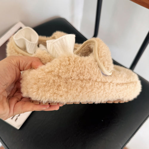 Damen Kuschelige Hausschuhe mit verstellbarem Riemen und weichem Innenfutter EB