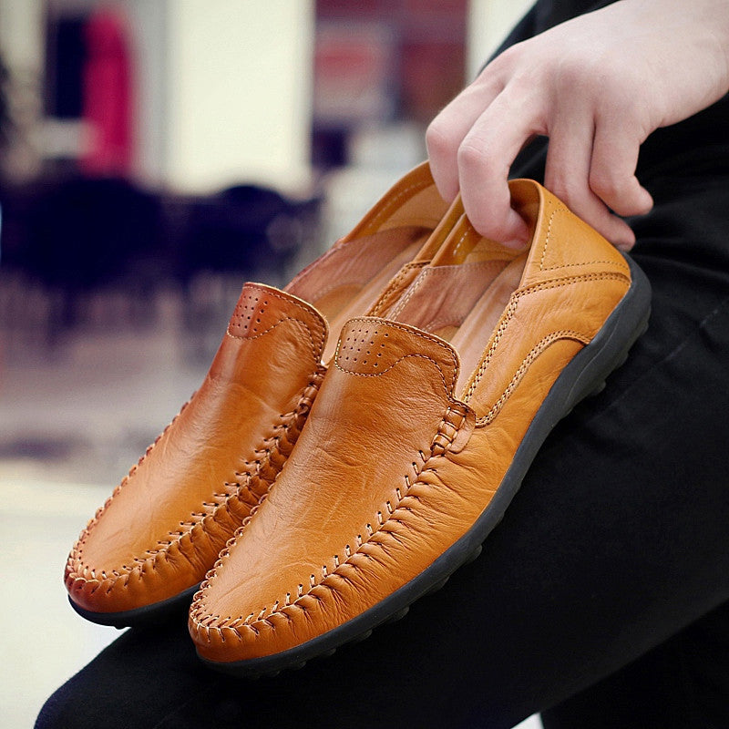 Damen Elegante Mokassins aus hochwertigem Leder mit handgenähten Details EB