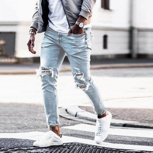 Herren Ripped Jeans im modernen Used-Look mit lässigem Schnitt EB
