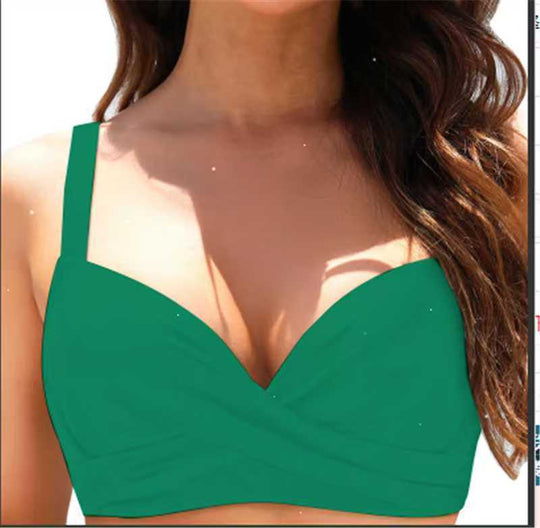 Damen Elegantes Bikinioberteil mit Wickeldesign EB