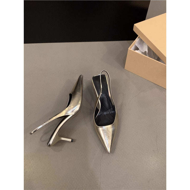Damen elegante Slingback High Heels mit spitzem Design EB
