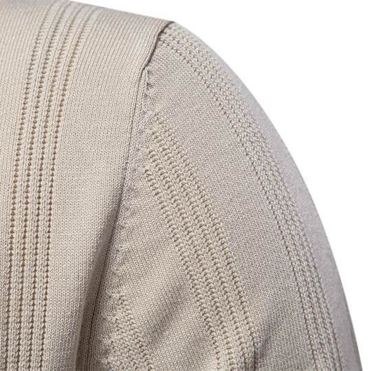 Herren Kurzarm Polo-Shirt mit strukturiertem Streifenmuster EB