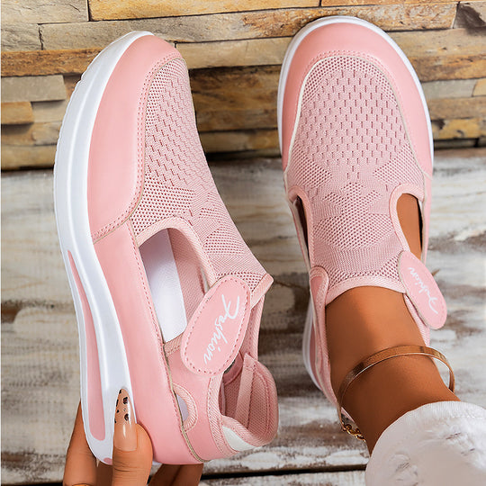 Damen Slip-On Freizeitschuhe mit elastischem Obermaterial und atmungsaktiver Sohle EB