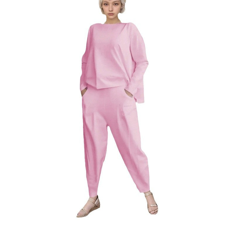 Damen Sportliches Sweat-Outfit mit elastischem Bund und geräumigen Taschen EB