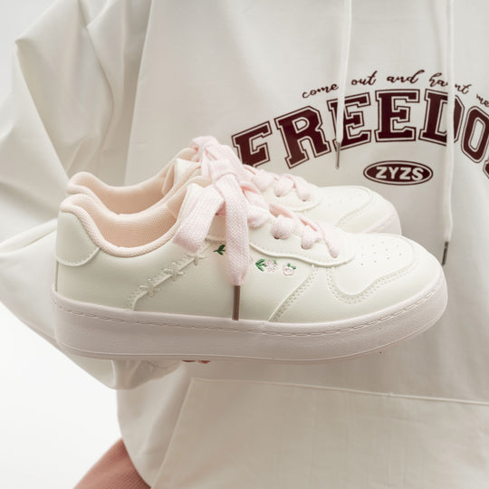 Damen Sneakers mit floralem Stickmuster und bequemer Dämpfung EB
