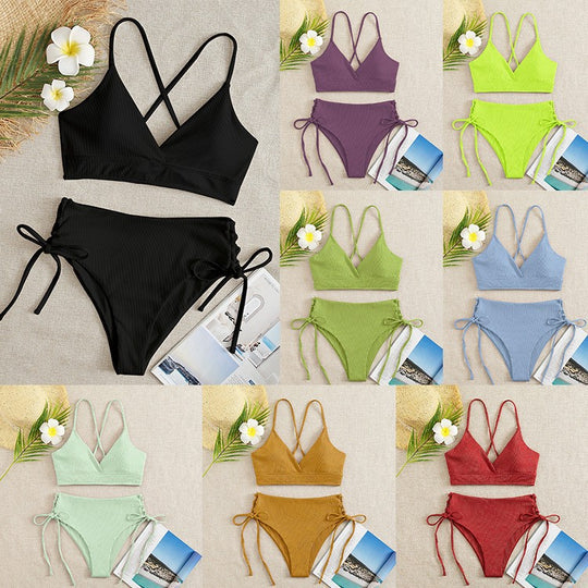 Damen Triangel-Bikini mit raffinierten Kordeldetails EB