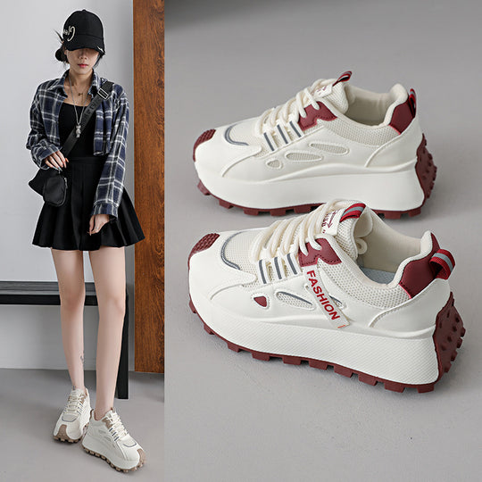 Damen Sportliche Chunky Sneakers mit dämpfendem Profil und atmungsaktiver Obermaterialstruktur EB