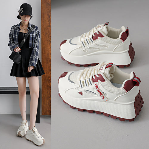 Damen Sportliche Chunky Sneakers mit dämpfendem Profil und atmungsaktiver Obermaterialstruktur EB