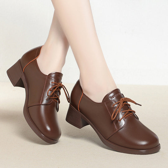 Damen Elegante und bequeme Schnürschuhe mit Blockabsatz EB