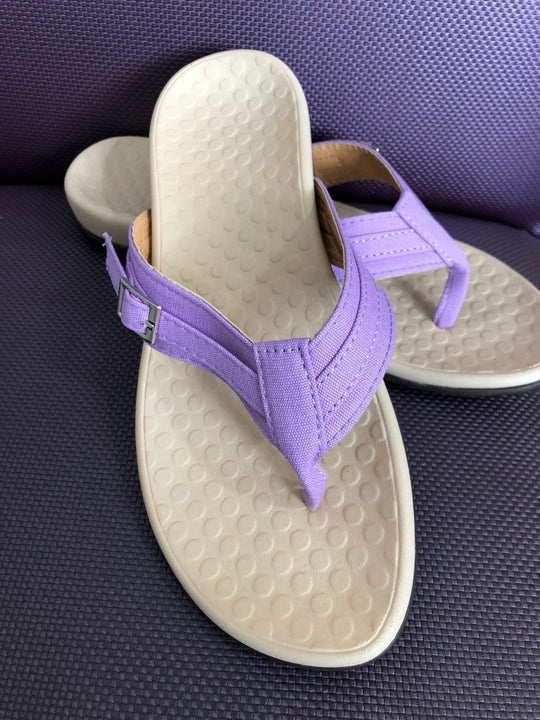 Damen Elegante und komfortable Zehentrenner-Sandalen mit verstellbarem Riemen EB