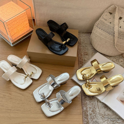 Damen Komfortable Mules mit eleganter Schnalle EB