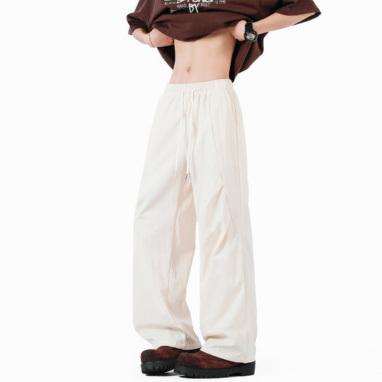 Unisex elegante Freizeithose mit hohem Bund und lockerer Passform EB